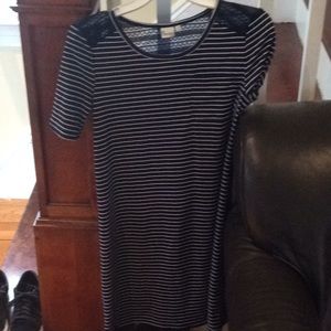 Mudd Navy Blue and White Dress